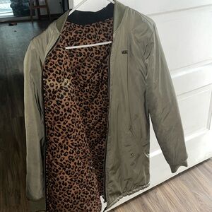Vans Reversible Jacket Cheetah Print and Army Green Medium